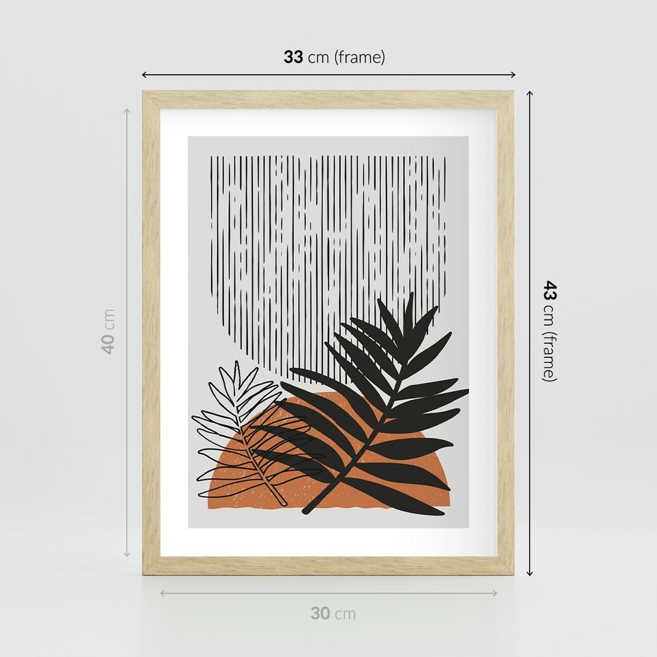 Plakat w ramie 30x40 - Sztuka Połączona - nowoczesna sztuka, modern - rama drewno