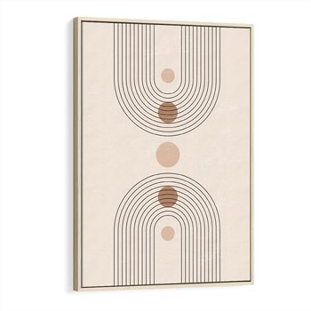 Obraz w ramie 80x120 - Zgeometryzowane Wizje - boho plakat, minimalizm - rama drewno