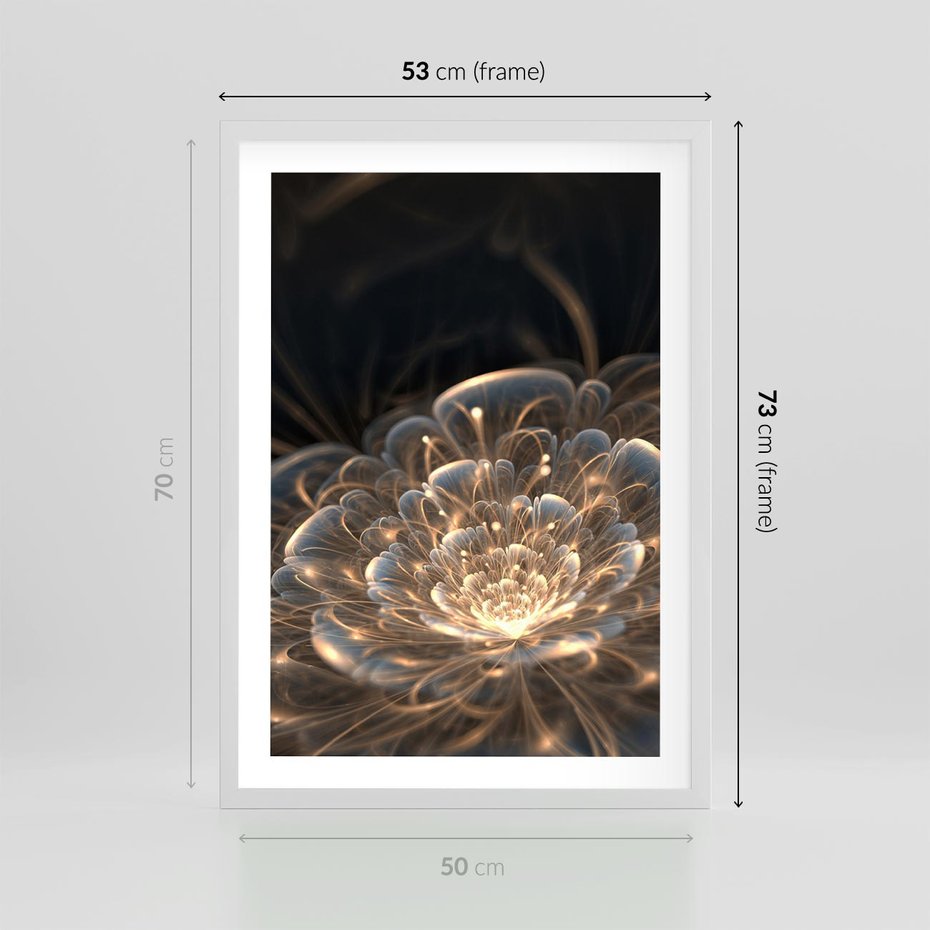 Plakat w ramie 50x70 - Nowoczesny Kwiat - kwiat, nowoczesny - rama biała