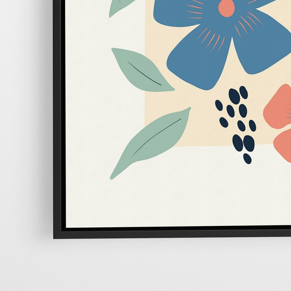 Obraz w ramie 70x100 - Kolorowe liście tęsknot - minimalistyczny plakat, grafika - rama czarna