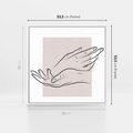 Obraz w ramie 50x50 - Wibracje Nieprzewidywalnych Form - bogo plakat, dłonie - rama biała