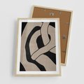 Plakat w ramie 50x70 - Obce Wariacje - abstrakcyjne linie, mroczny plakat - rama drewno
