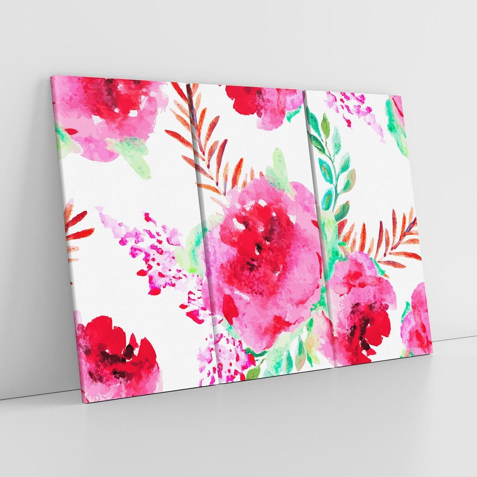 Obraz na płótnie 120x80 - Delikatna Akwarela - kwiaty, akwarela