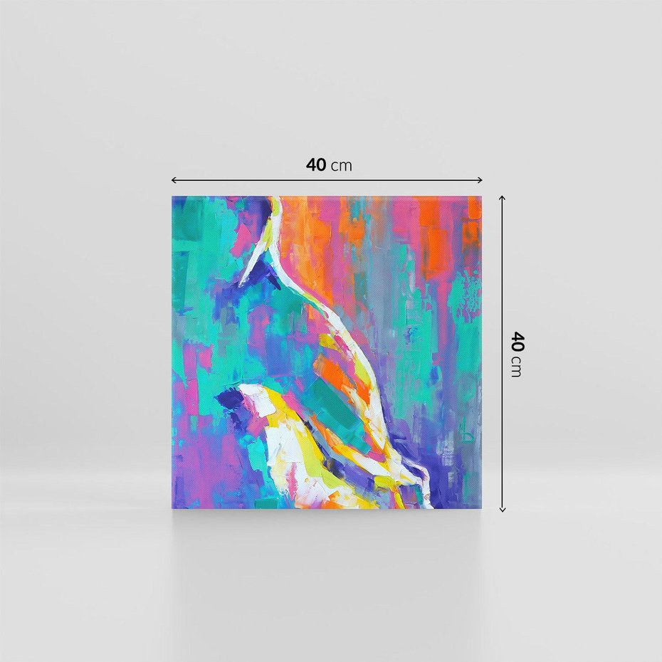 Obraz na płótnie 40x40 - Olejne Wibrujące Emocje - abstrakcyjny obraz, różne kolorowe maźnięcia pędzla