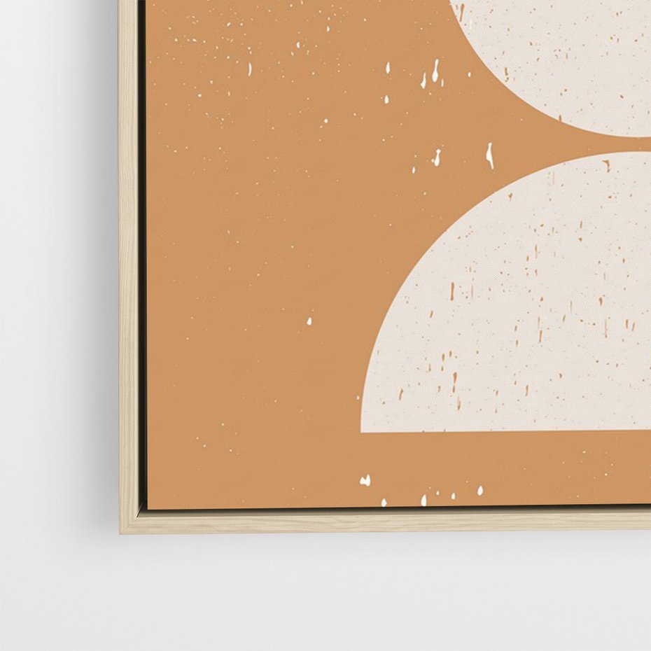 Obraz w ramie 80x120 - Podróżne Echa - mid century styl, nowoczesna grafika - rama drewno