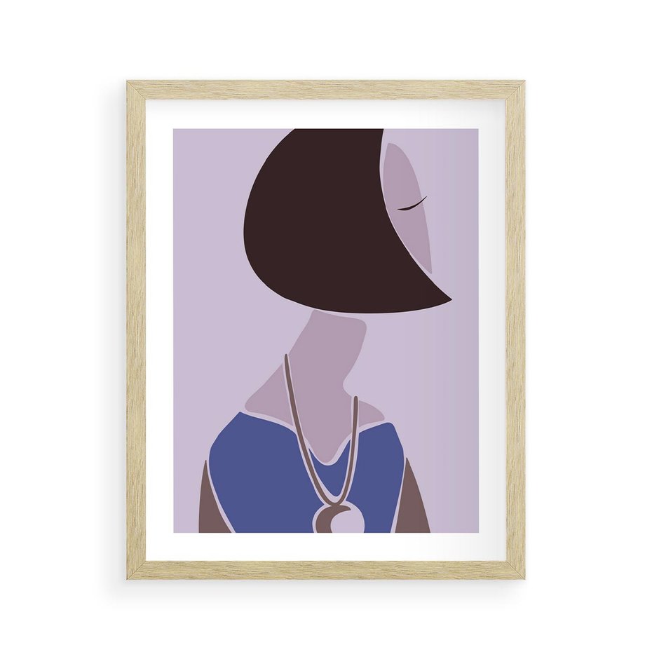 Plakat w ramie 40x50 - Kobieca Esencja - nowoczesny plakat, modern art - rama drewno