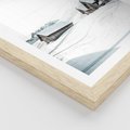 Plakat w ramie 30x40 - Zima w Domkach: Urok Śnieżnej Scenerii - domki w śnieżnym krajobrazie - rama drewno
