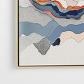 Obraz w ramie 50x50 - Dynamiczne Góry - akwarelowe graficzne góry, krajobraz - rama drewno