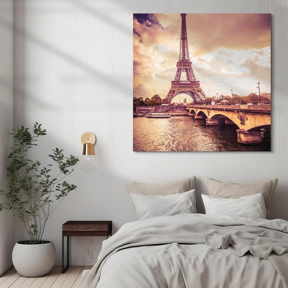 Obraz na płótnie 30x30 - Eiffla: ikona Paryża - Eiffla, Paryż