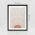 Plakat w ramie 30x40 - Słońce w Stylu Boho - słońce, grafika boho - rama czarna