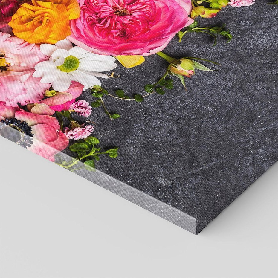 Obraz na płótnie 60x60 - Kompozycje kwiatowe: harmonia natury - kwiaty, kompozycja