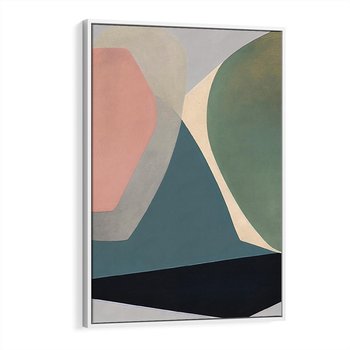 Obraz w ramie 80x120 - Szare Tło Plam - abstrakcyjne plamy, kształty - rama biała