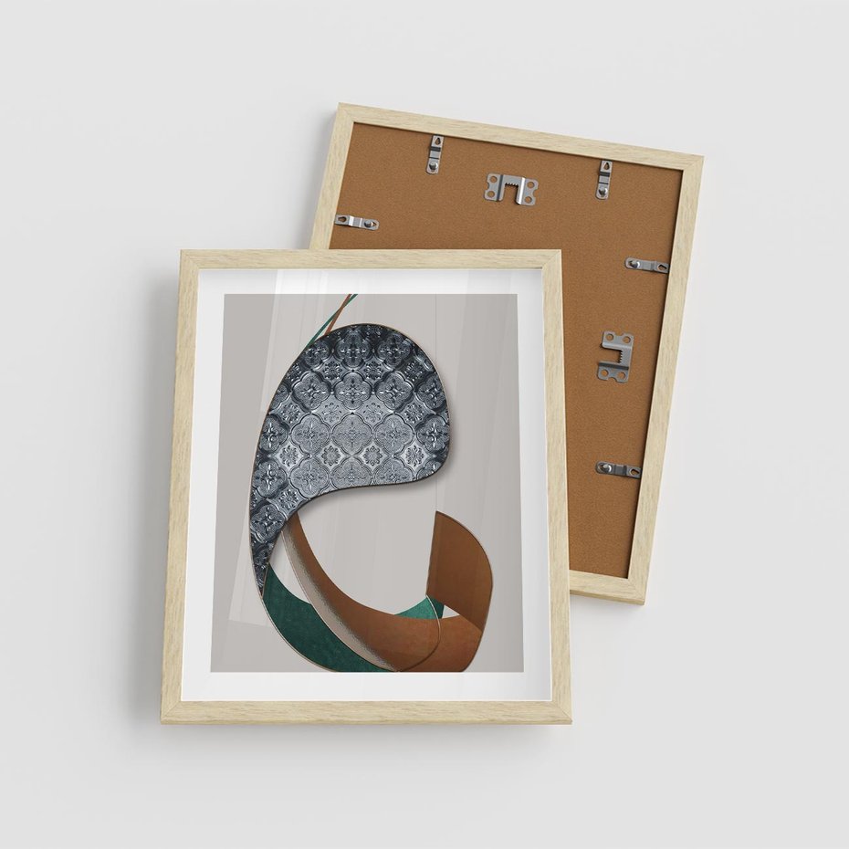 Plakat w ramie 40x50 - Abstrakcyjne Światy Geometrii - nowoczesny, geometryczny - rama drewno