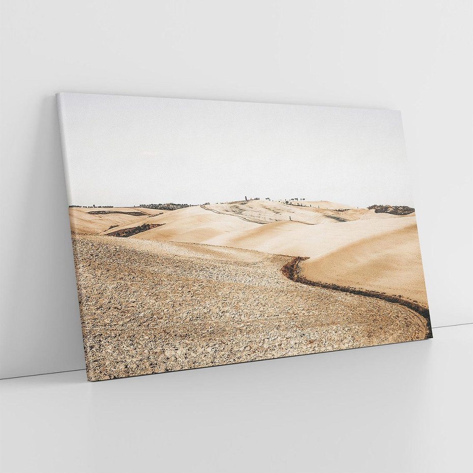 Obraz na płótnie 120x80 - Refleksyjny taniec myśli - pustynny krajobraz, odcienie sepii