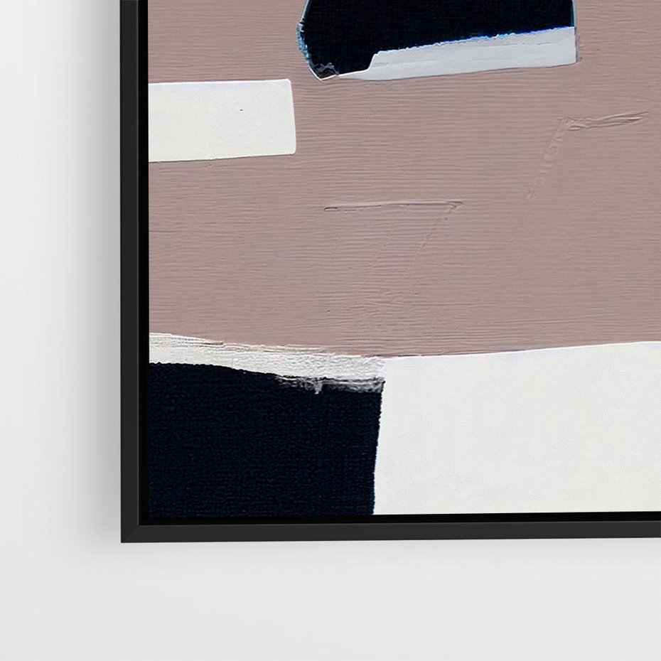 Obraz w ramie 50x50 - Wyrażona cisza abstrakcji - abstrakcyjne, nieregularne kształty - rama czarna