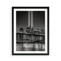 Plakat w ramie 50x70 - Miasto ożywione nocą - miasto, noc - rama czarna