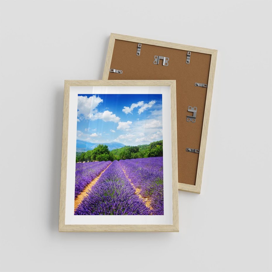 Plakat w ramie 30x40 - Prowansalska Lawenda - lawenda, prowansja - rama drewno