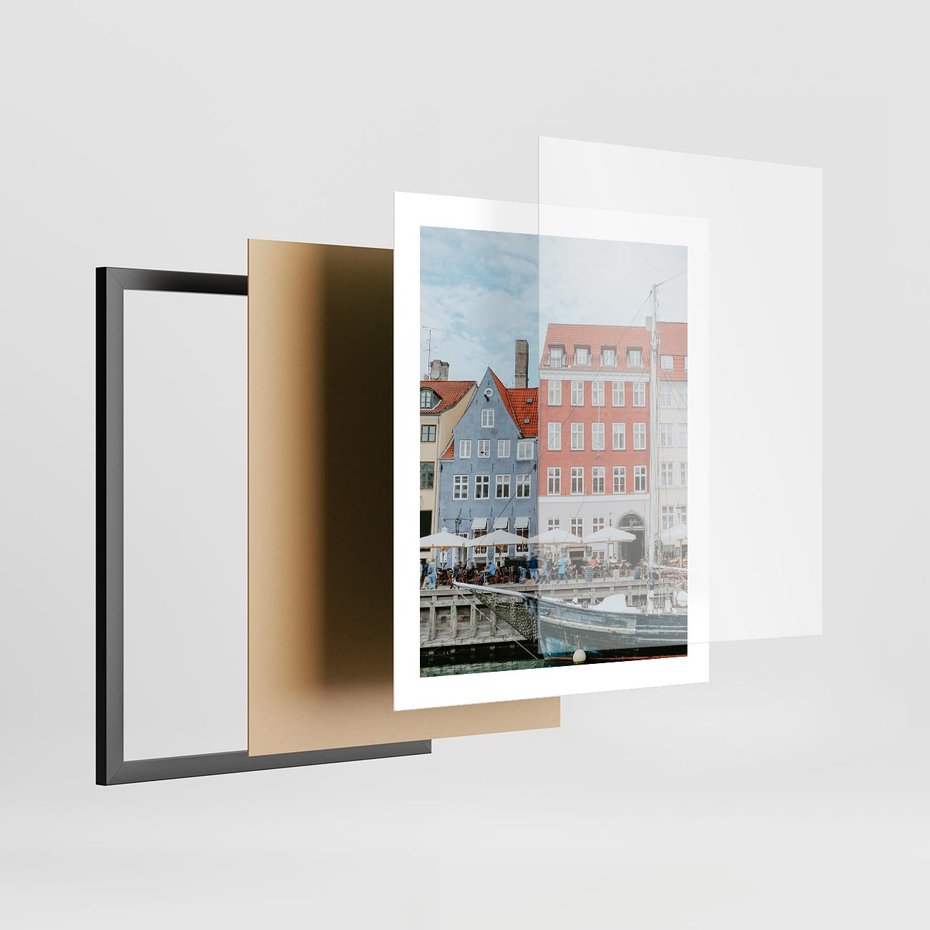 Plakat w ramie 40x50 - Miejska Dynamika - Dania, Kopehaga - rama czarna