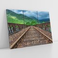 Obraz na płótnie 120x80 - Most Kolejowy - Tropy Podróży w Nocnej Ciszy - most, kolej