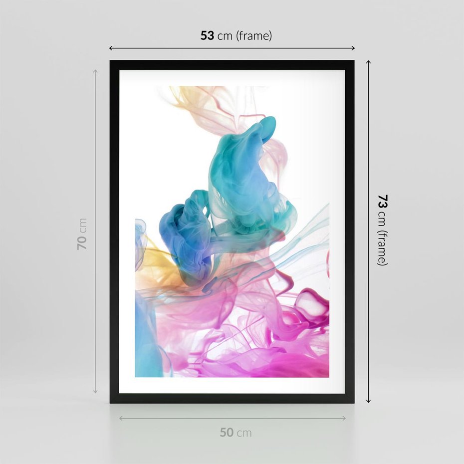 Plakat w ramie 50x70 - Abstrakcyjne Pastelowe Piękno - abstrakcja, pastelowe - rama czarna