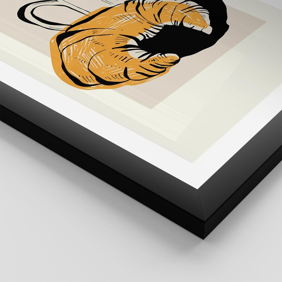 Plakat w ramie 30x40 - Śniadanie z Croissantem - grafika, croisant - rama czarna