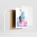 Plakat w ramie 40x50 - Abstrakcyjne Pastelowe Piękno - abstrakcja, pastelowe - rama biała