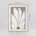 Plakat w ramie 50x70 - Ekspresyjne Kontury - abstrakcyjny kwiat, beże i brązy - rama drewno