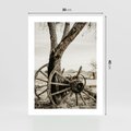 Plakat bez ramy 30x40 - Rustykalna Tradycja - koło starego wozu, rustykalny styl