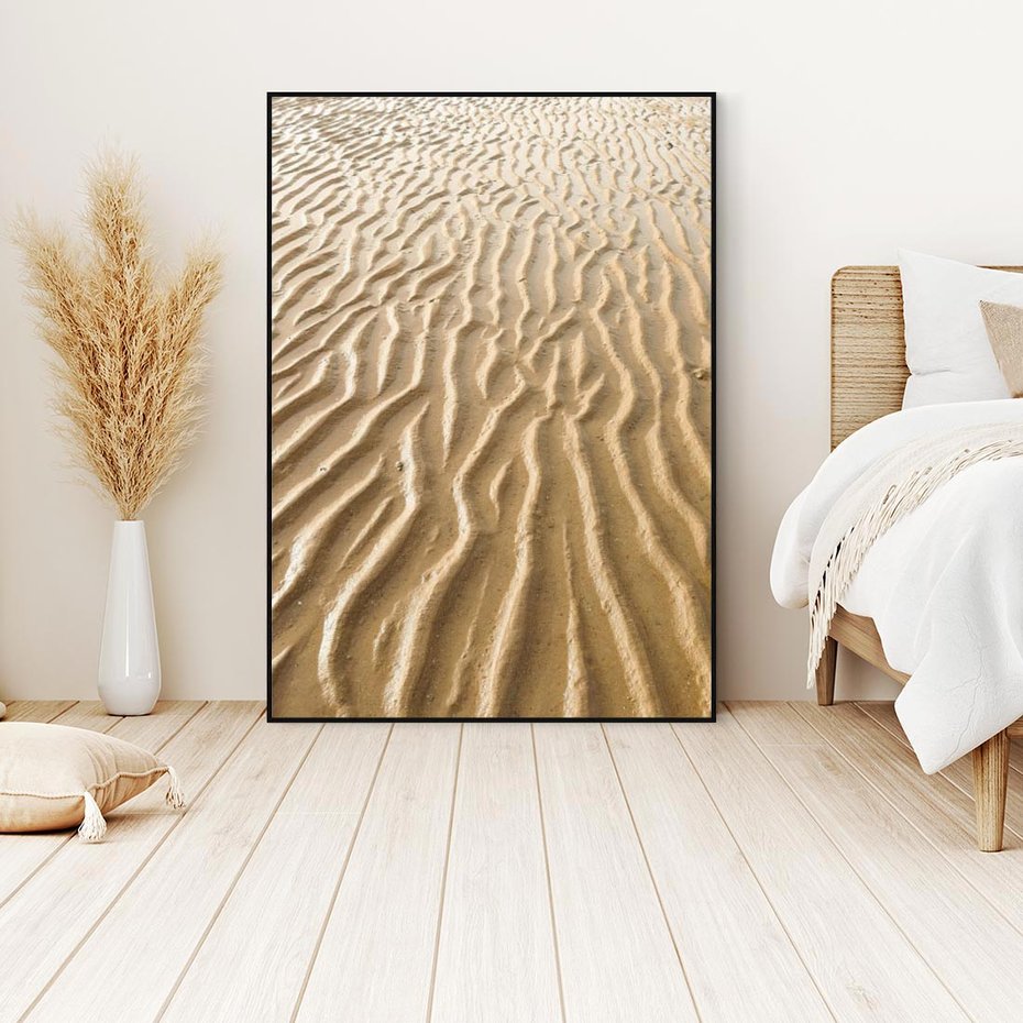 Obraz w ramie 70x100 - Piasek i Nieskończoność - pustynia, piasek - rama czarna