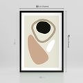 Plakat w ramie 50x70 - Beżowa Synergia - beżowa abstrakcyjna kompozycja, czarny akcent - rama czarna