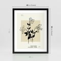 Plakat w ramie 40x50 - Malowane szkicowe tęsknoty - kwiaty, typografia - rama czarna