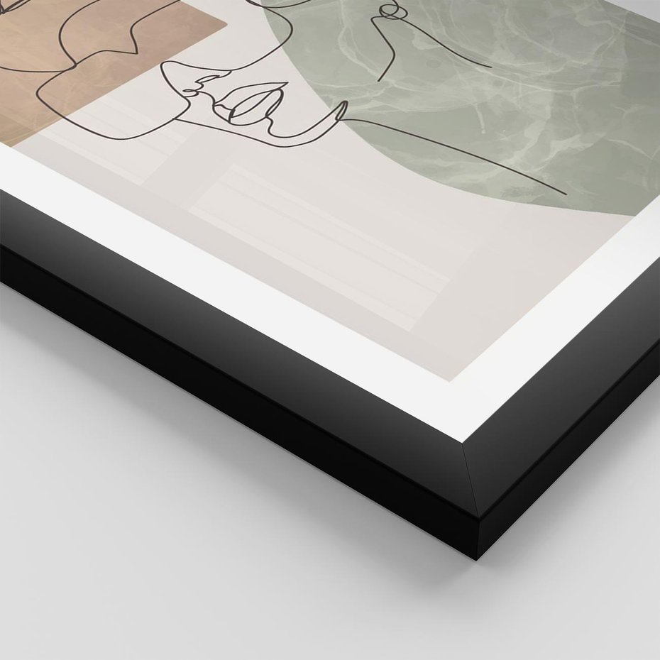 Plakat w ramie 50x70 - Geometria i Szkic - nowoczesny obraz, grafika - rama czarna