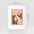 Plakat w ramie 30x40 - Refleksje w roślinnym odbiciu - kwiatowa kompozycja, minimalizm - rama biała
