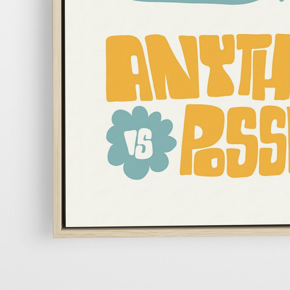 Obraz w ramie 50x70 - Kolorowa Harmonia - sztuka nowoczesna, pastelowe kwiaty - rama drewno