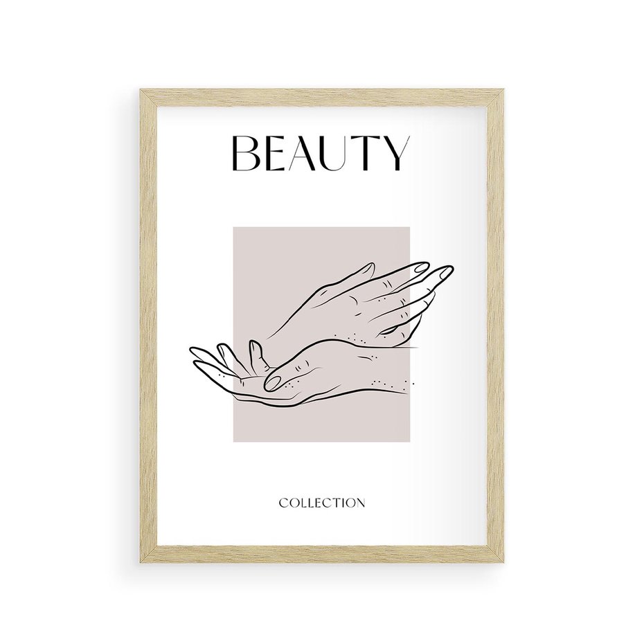 Plakat w ramie 30x40 - Wibracje Nieprzewidywalnych Form - bogo plakat, dłonie - rama drewno