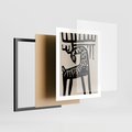 Plakat w ramie 40x50 - Konturem Zdefiniowany - skandynawska sztuka, jeleń - rama czarna