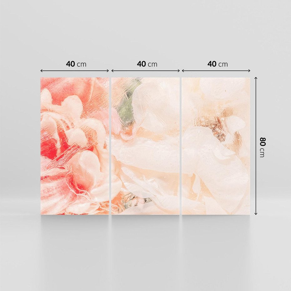 Obraz na płótnie 120x80 - Kwiatowe hafty marzeń - abstrakcja przypominająca kwiaty, róże