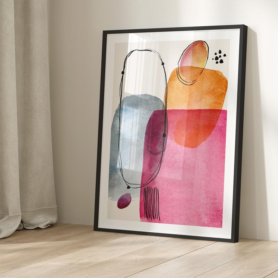 Plakat bez ramy 21x30 - Kolorowe Pastelowe Spektrum - kolorowe pastelowe plamy, rozmyte żywe kolory