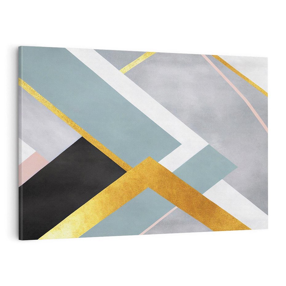 Obraz na płótnie 70x50 - Geometryczne Elementy - geometryczne kształty, elementy złota