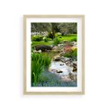 Plakat w ramie 30x40 - Ogródowy Strumyk - strumyk, ogród - rama drewno