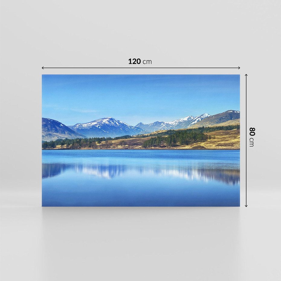 Obraz na płótnie 120x80 - Siła i Spokój Przyrody - góry, jezioro