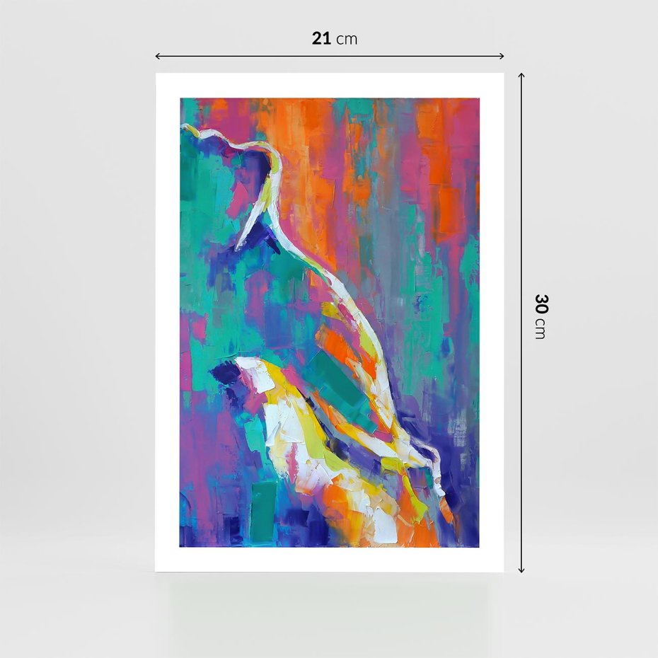 Plakat bez ramy 21x30 - Olejne Wibrujące Emocje - abstrakcyjny obraz, różne kolorowe maźnięcia pędzla