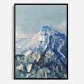 Obraz w ramie 70x100 - Majestat Błękitnych Szczytów - olejny obraz, górski pejzaż - rama czarna