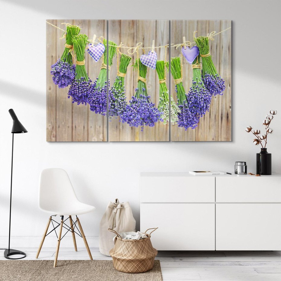 Obraz na płótnie 120x80 - Lawenda kompozycja Kwiaty - lawenda, kwiaty