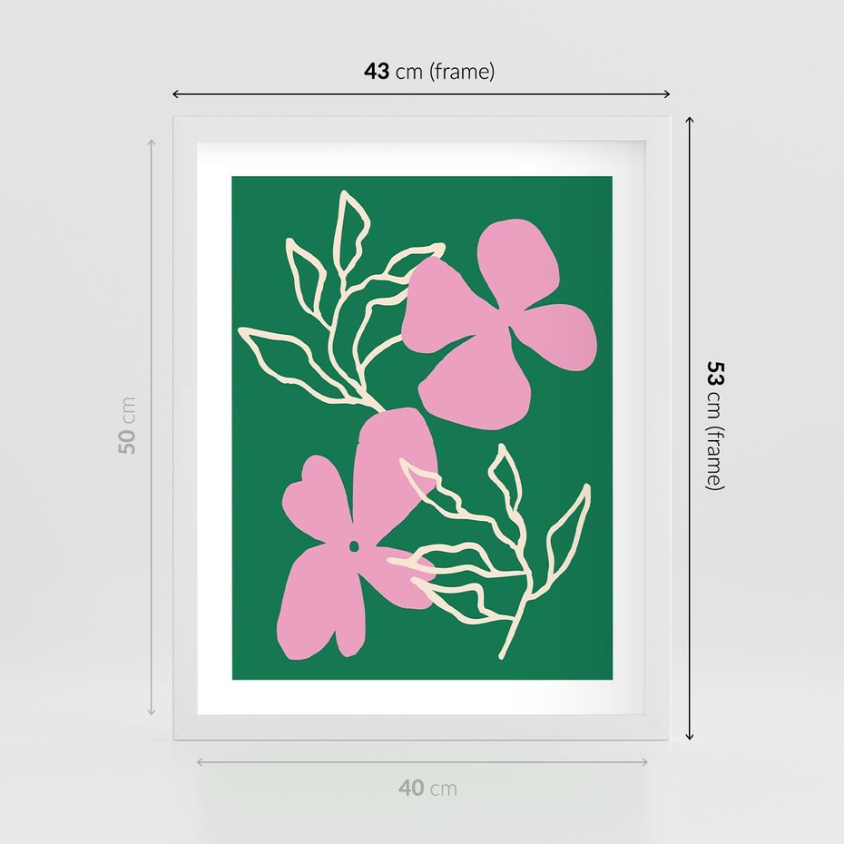 Plakat w ramie 40x50 - Wewnętrzne Fale - abstrakcyjny plakat, boho styl - rama biała