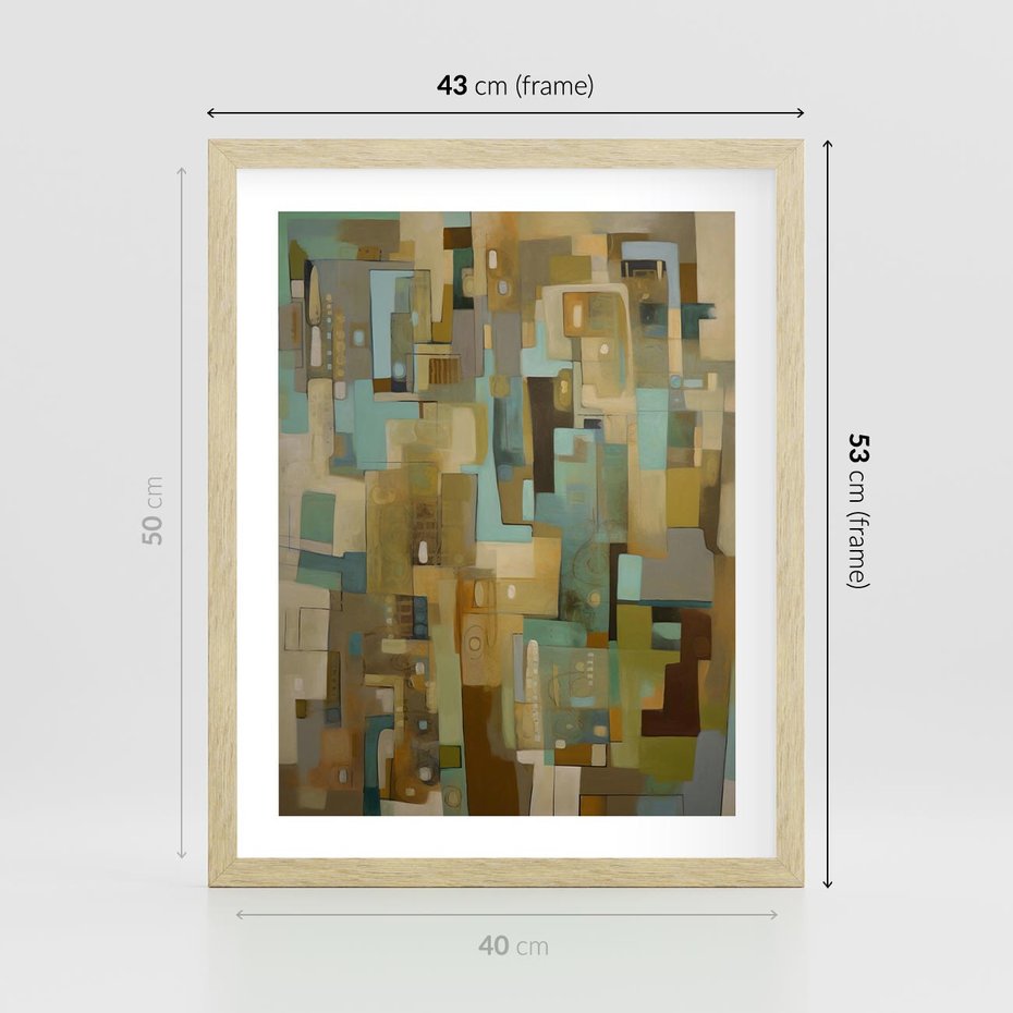 Plakat w ramie 40x50 - Kolorowe Wyobrażenia - abstrakcyjny obraz, mnogość kolorów - rama drewno