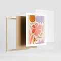Plakat w ramie 40x50 - Nowoczesne Światło - abstrakcyjny obraz, pastelowe kolory - rama drewno