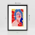 Plakat w ramie 30x40 - Nowoczesna Twarz - nowoczesna grafika, kolorowa twarz kobiety - rama czarna