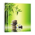 Obraz na płótnie 40x40 - Relaksacyjne SPA: Kamienie i bambus - SPA, kamienie