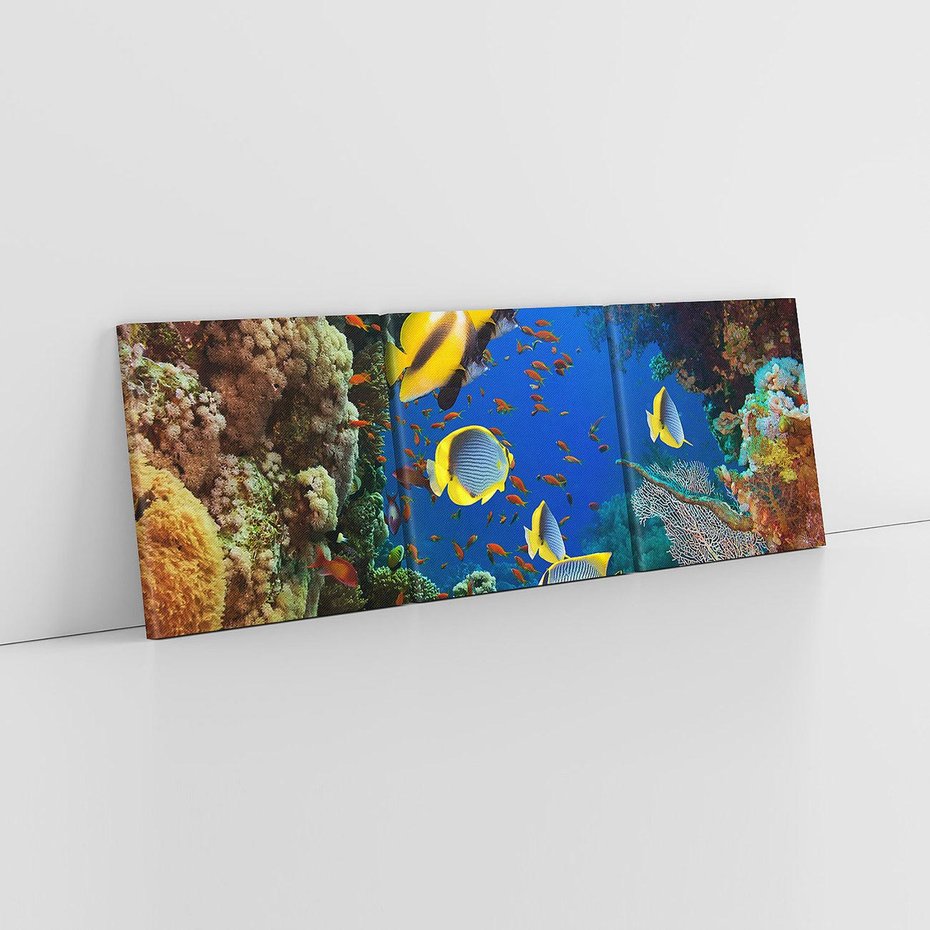 Obraz na płótnie 90x30 - Podwodne królestwo rafy koralowej - rafa, koralowa
